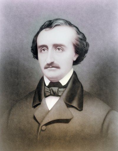 Edgar Allen Poe, after a 19th Century Print, Later Colouration by American School